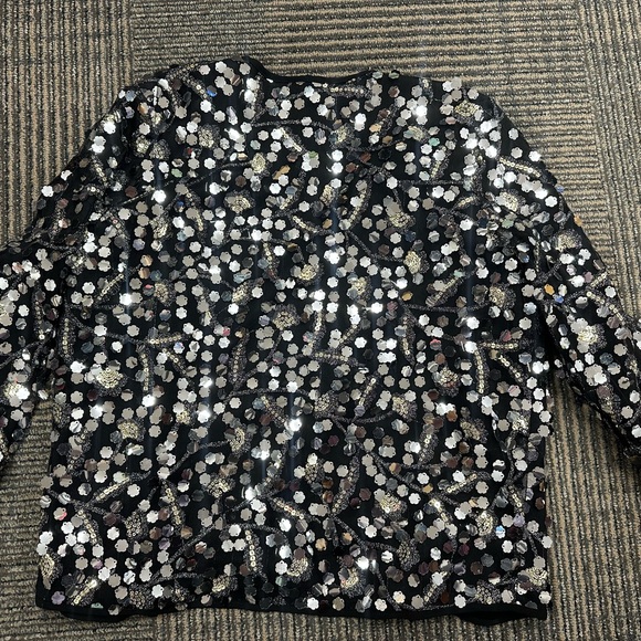 NWT LuLaRoe Elegant Stella Jacket Sparkle Holiday Sz M - Picture 2 of 5